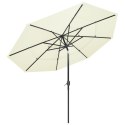 VidaXL 3-poziomowy parasol na aluminiowym słupku, piaskowy, 3 m