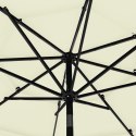 VidaXL 3-poziomowy parasol na aluminiowym słupku, piaskowy, 3 m