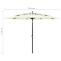 VidaXL 3-poziomowy parasol na aluminiowym słupku, piaskowy, 3 m