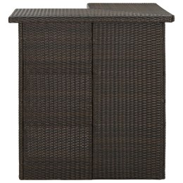 VidaXL Narożny stolik barowy, brązowy, 100x50x105 cm, rattan PE