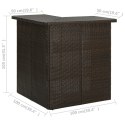 VidaXL Narożny stolik barowy, brązowy, 100x50x105 cm, rattan PE