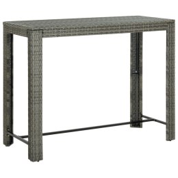 VidaXL Ogrodowy stolik barowy, szary, 140,5x60,5x110,5 cm, rattan PE