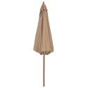 VidaXL Parasol ogrodowy na drewnianym słupku, 300 cm, taupe