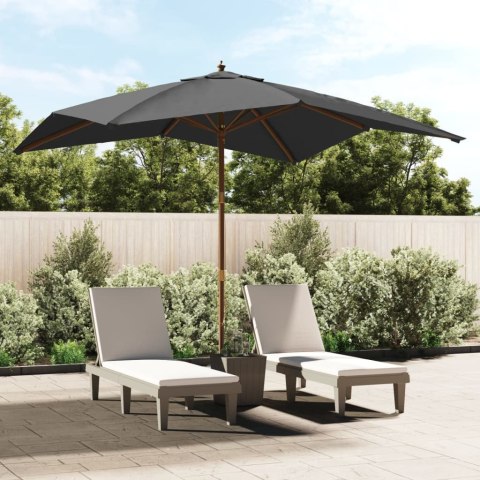 VidaXL Parasol ogrodowy na drewnianym słupku, antracyt, 300x300x273 cm