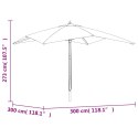 VidaXL Parasol ogrodowy na drewnianym słupku, antracyt, 300x300x273 cm