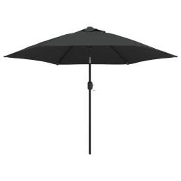 VidaXL Parasol ogrodowy z LED i stalowym słupkiem, 300 cm, antracytowy