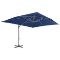 VidaXL Parasol wiszący z aluminiowym słupkiem, 4x3 m, błękit lazur