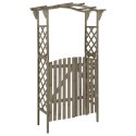 VidaXL Pergola z furtką, 116x40x204 cm, szara, lite drewno jodłowe