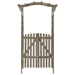 VidaXL Pergola z furtką, 116x40x204 cm, szara, lite drewno jodłowe