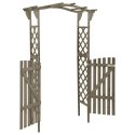 VidaXL Pergola z furtką, 116x40x204 cm, szara, lite drewno jodłowe