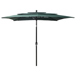 VidaXL 3-poziomowy parasol na aluminiowym słupku, zielony, 2,5x2,5 m