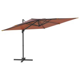 VidaXL Parasol wiszący na słupku aluminiowym, terakotowy, 400x300 cm