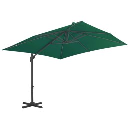 VidaXL Parasol wiszący z aluminiowym słupkiem, 300x300 cm, zielony