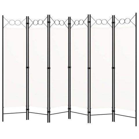 VidaXL Parawan 6-panelowy, biały, 240 x 180 cm