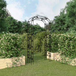 VidaXL Pergola ogrodowa, czarna, 116x45x240 cm, stalowy