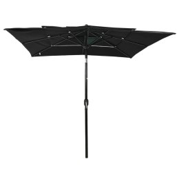 VidaXL 3-poziomowy parasol na aluminiowym słupku, czarny, 2,5x2,5 m