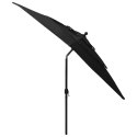 VidaXL 3-poziomowy parasol na aluminiowym słupku, czarny, 2,5x2,5 m