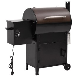 VidaXL Grill na pellet z kominem, czarny, 104 cm, żelazo