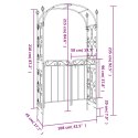VidaXL Łuk ogrodowy z furtką, czarny, 108x45x235 cm, stal