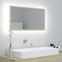 VidaXL Lustro łazienkowe LED, kolor dąb sonoma, 80x8,5x37 cm, akryl