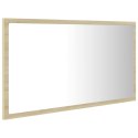 VidaXL Lustro łazienkowe LED, kolor dąb sonoma, 80x8,5x37 cm, akryl