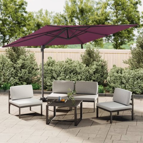 VidaXL Parasol wiszący na aluminiowym słupku, bordowy, 400x300 cm