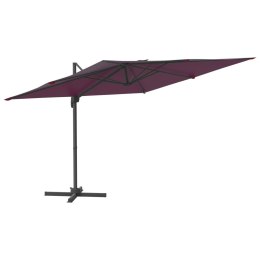 VidaXL Parasol wiszący na aluminiowym słupku, bordowy, 400x300 cm