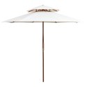 VidaXL Parasol z podwójnym daszkiem, 270x270 cm drewno, kremowy