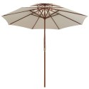 VidaXL Parasol z podwójnym daszkiem, 270x270 cm drewno, kremowy