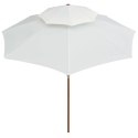 VidaXL Parasol z podwójnym daszkiem, 270x270 cm drewno, kremowy