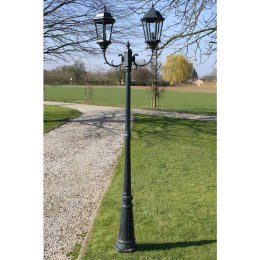 VidaXL Stojąca lampa ogrodowa 2-ramienna, 230 cm, ciemnozielona/czarna