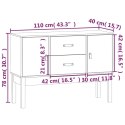 VidaXL Szafka, czarna, 110x40x78 cm, lite drewno sosnowe