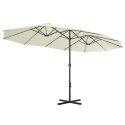 VidaXL Parasol ogrodowy na słupku aluminiowym, 460 x 270 cm, piaskowy