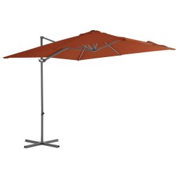 VidaXL Parasol wiszący ze stalowym słupkiem, 250x250 cm, terakota