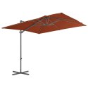 VidaXL Parasol wiszący ze stalowym słupkiem, 250x250 cm, terakota