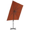 VidaXL Parasol wiszący ze stalowym słupkiem, 250x250 cm, terakota