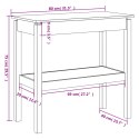 VidaXL Stolik konsolowy, biały, 80x40x75 cm, lite drewno sosnowe