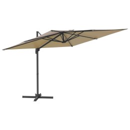 VidaXL Wiszący parasol z LED, kolor taupe, 400x300 cm