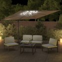 VidaXL Wiszący parasol z LED, kolor taupe, 400x300 cm