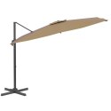 VidaXL Wiszący parasol z LED, kolor taupe, 400x300 cm