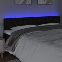 VidaXL Zagłówek do łóżka z LED, czarny, 160x5x78/88 cm, tkanina