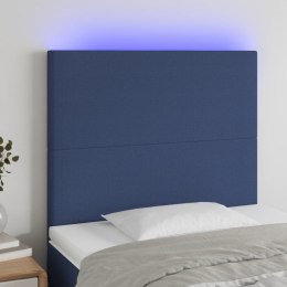 VidaXL Zagłówek do łóżka z LED, niebieski, 90x5x118/128 cm, tkanina