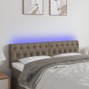 VidaXL Zagłówek do łóżka z LED, taupe, 144x7x78/88 cm, tkanina