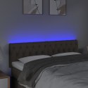 VidaXL Zagłówek do łóżka z LED, taupe, 144x7x78/88 cm, tkanina