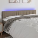 VidaXL Zagłówek do łóżka z LED, taupe, 160x5x78/88 cm, tkanina