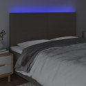 VidaXL Zagłówek do łóżka z LED, taupe, 200x5x118/128 cm, tkanina