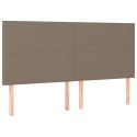 VidaXL Zagłówek do łóżka z LED, taupe, 200x5x118/128 cm, tkanina