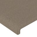 VidaXL Zagłówek do łóżka z LED, taupe, 200x5x118/128 cm, tkanina