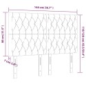 VidaXL Zagłówek do łóżka z LED, ciemnoszary, 144x7x118/128 cm, tkanina