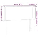 VidaXL Zagłówek do łóżka z LED, ciemnoszary, 93x16x78/88 cm, aksamit